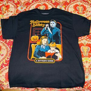 Michael Myers T-Shirt By Creepy Co Halloween Safety  A Sitter's Guide XL Cotton